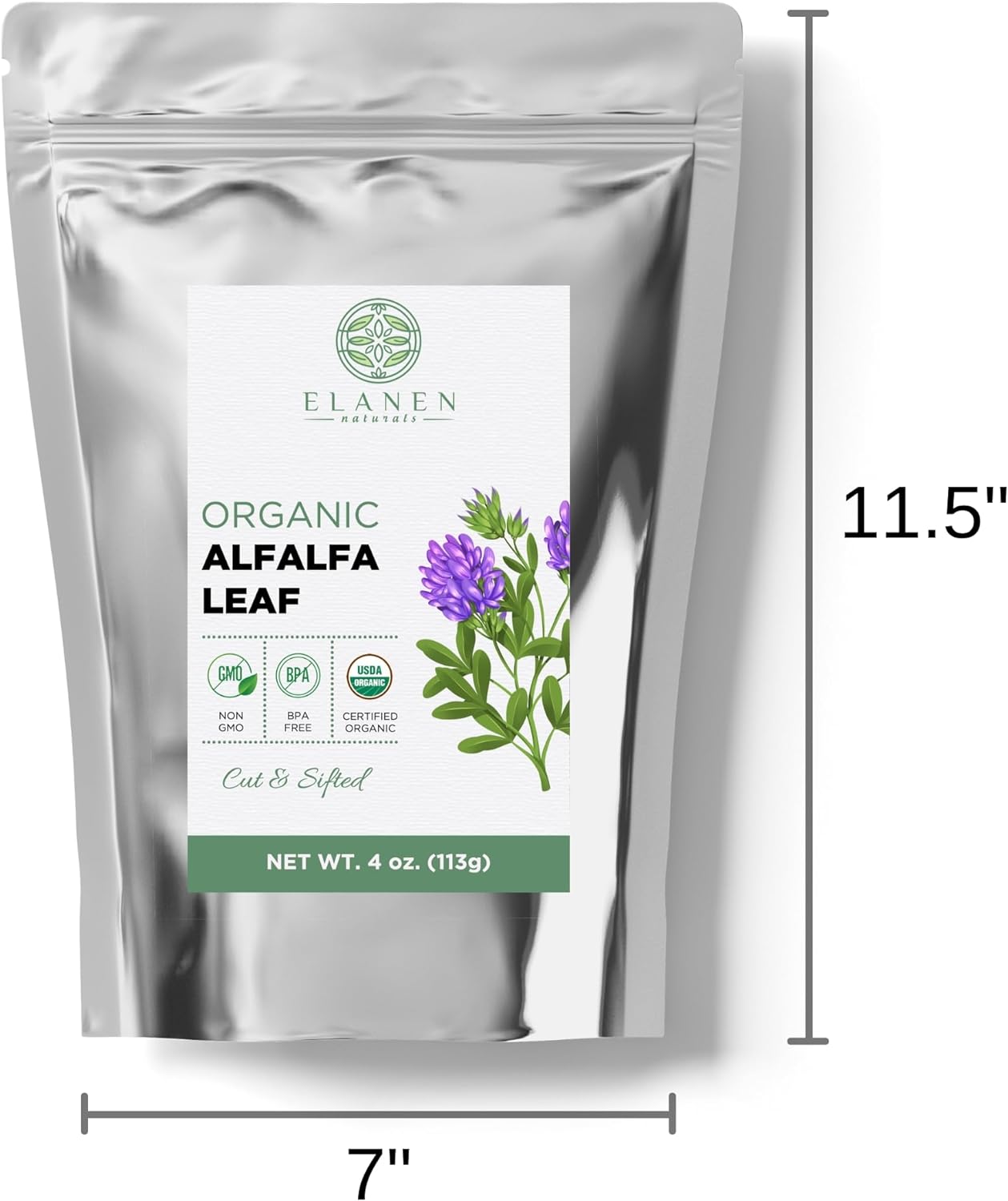 Alfalfa Leaf, USDA Certified Organic, Cut & Sifted