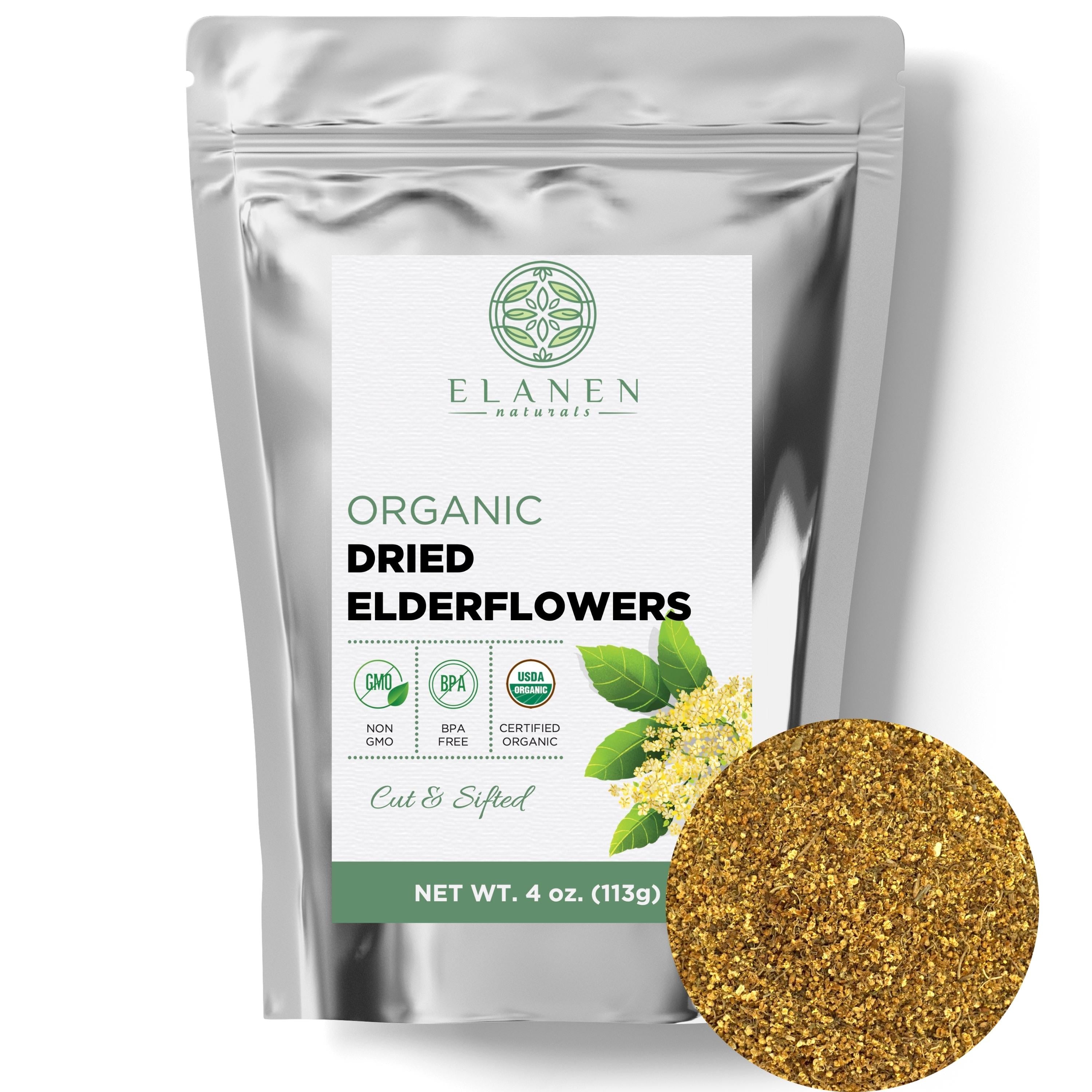 organic elderflowers