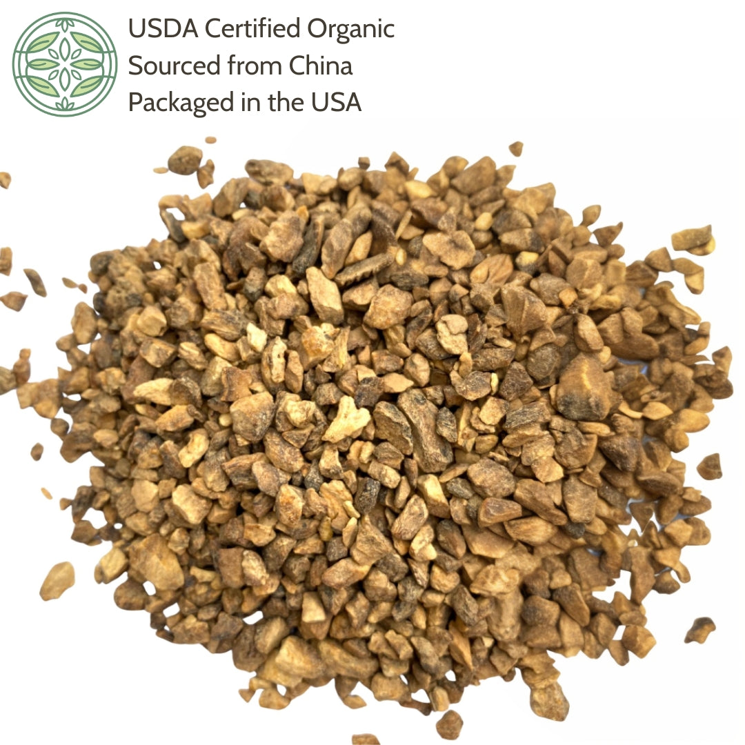 Heap of organic elecampane root
