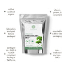 Elanen Organic Ginkgo Biloba Leaf package with certification details on a white background