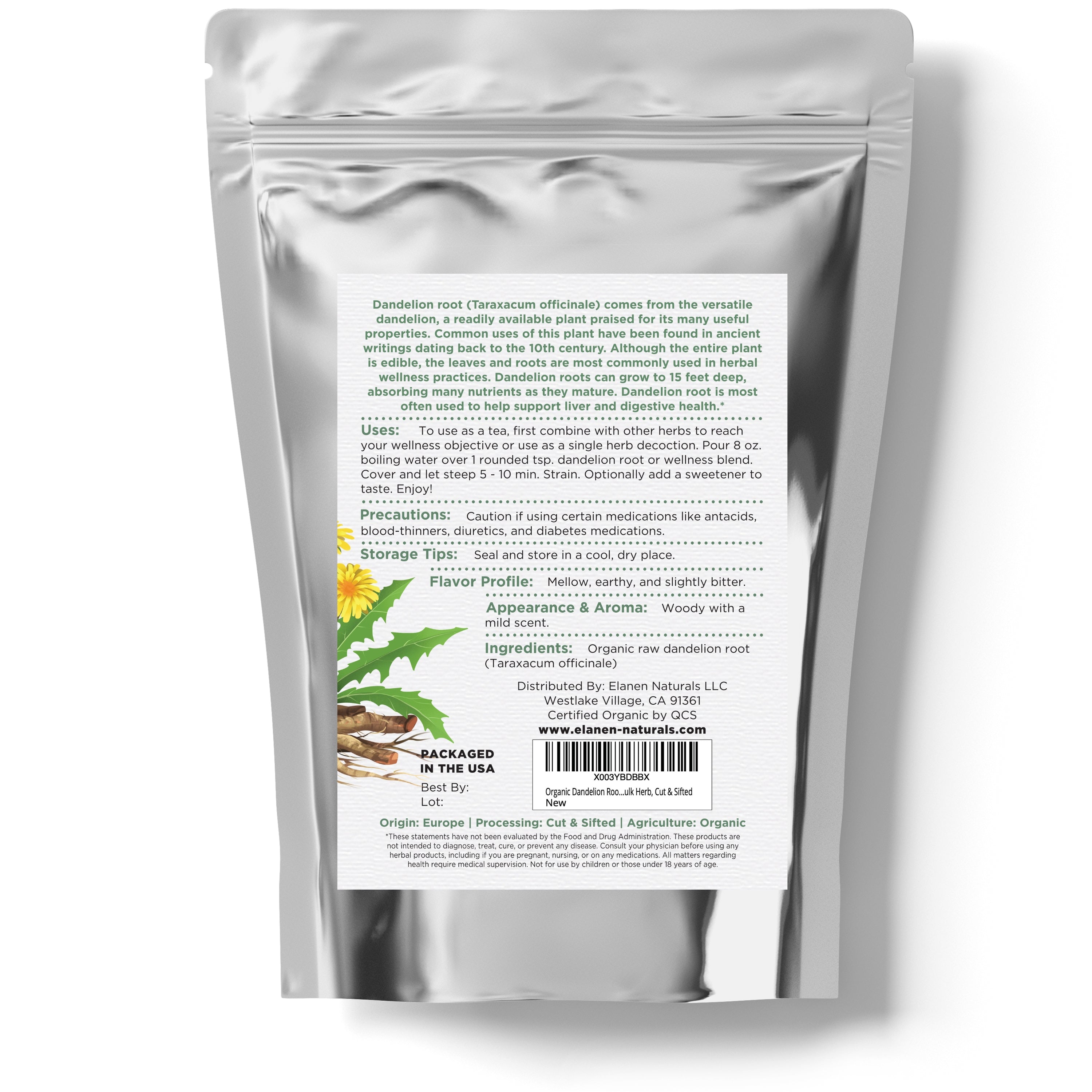 organic dandelion root
