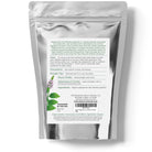 Silver packaging with a label on a white background