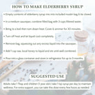 Instructions for making elderberry syrup with a blurred background
