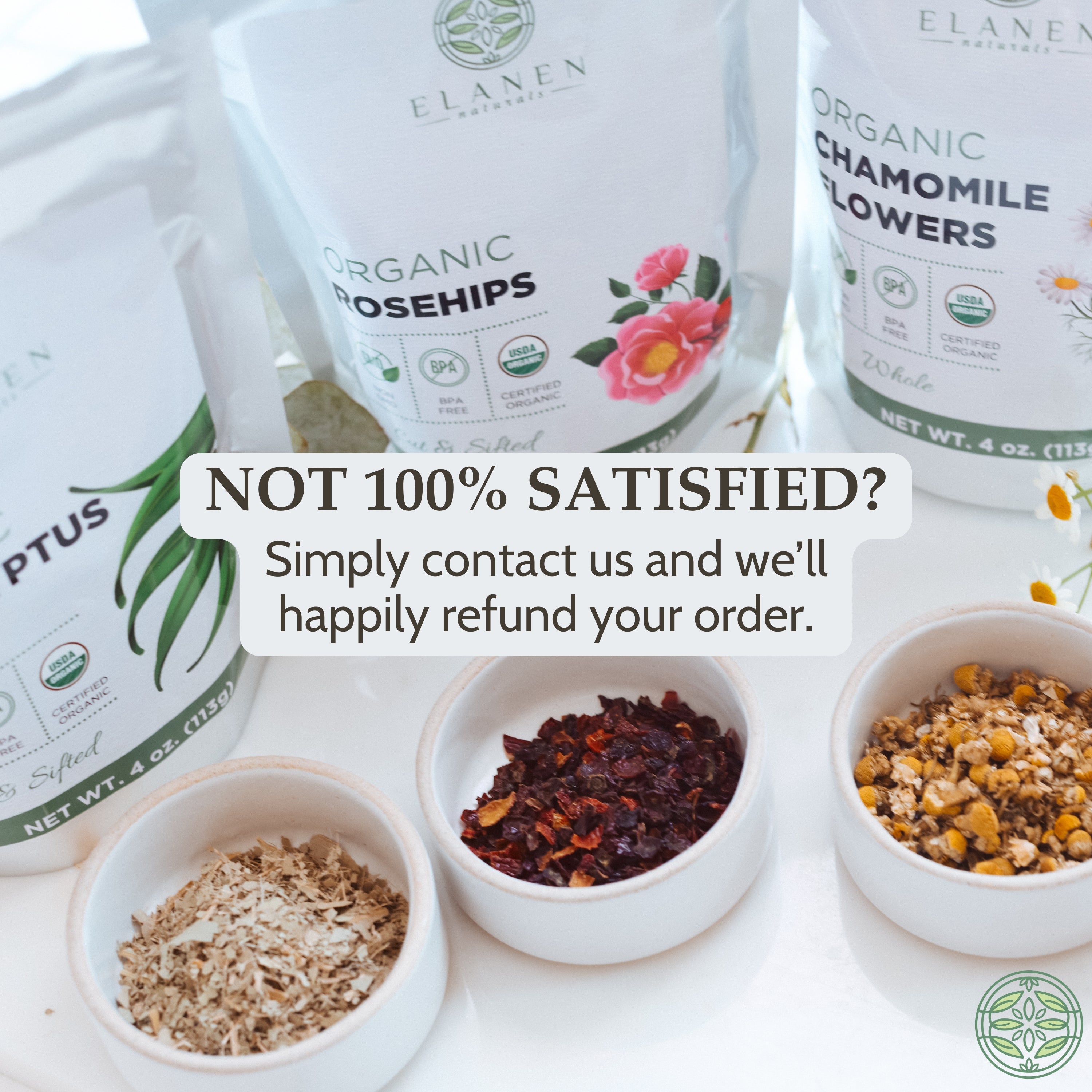 Herbal products with Elanen branding on a light background