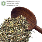 Wooden spoon with dried echinacea purpurea