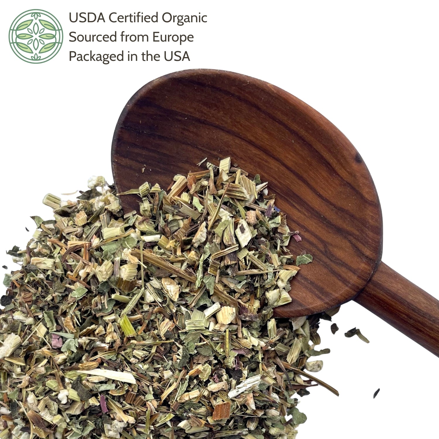 Wooden spoon with dried echinacea purpurea