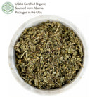 Bowl of dried dandelion leaf 