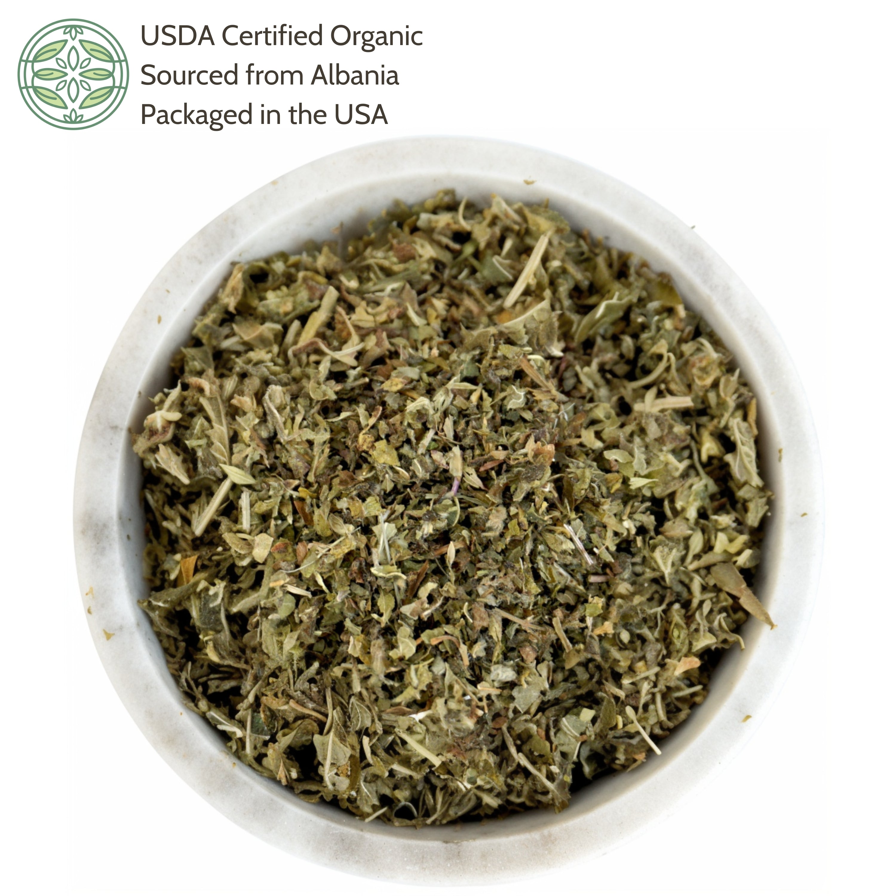 Bowl of dried dandelion leaf 