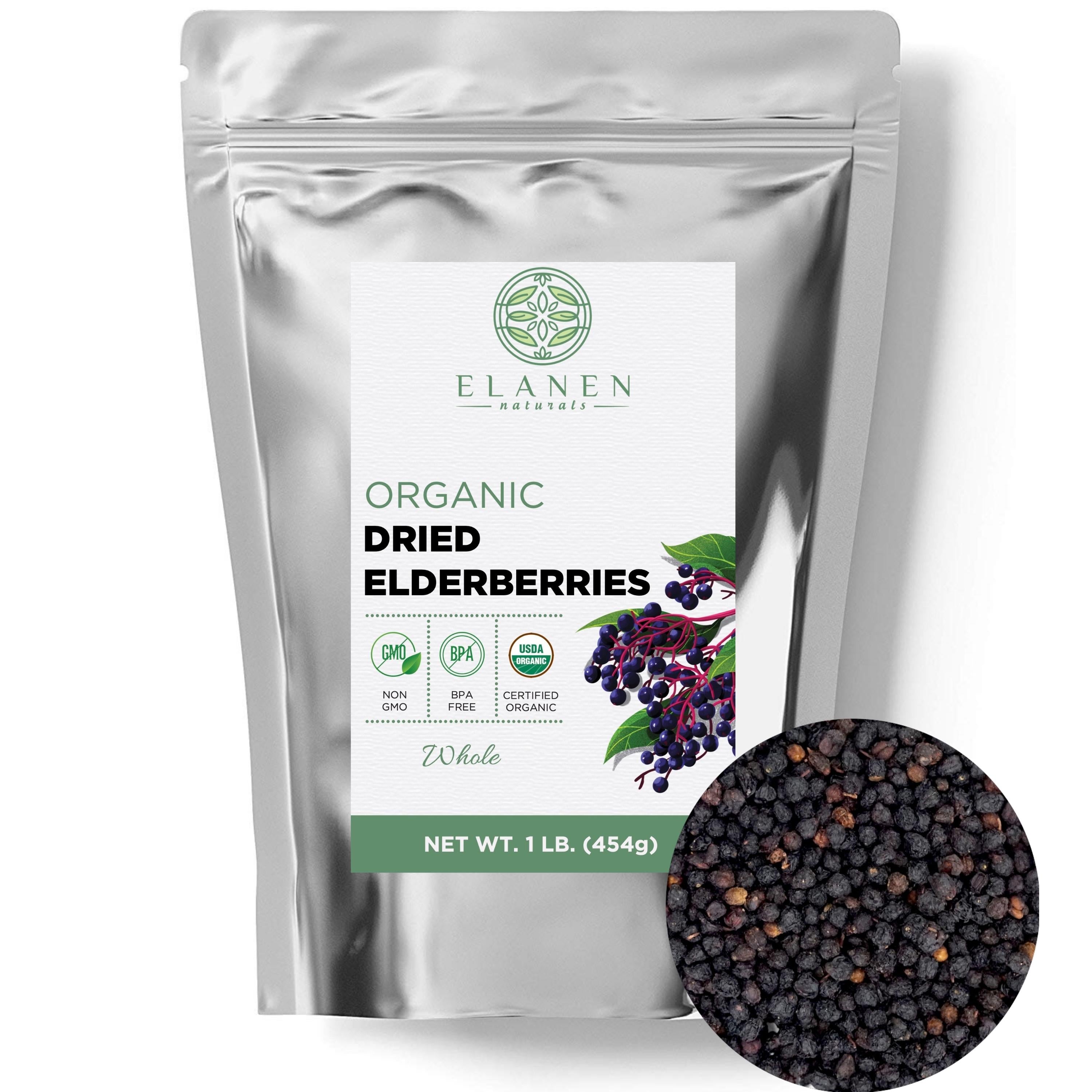 Elderberries, USDA Certified Organic, Whole Elanen Naturals
